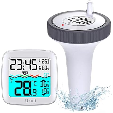 Uzoli EM3405 Weather Station Indoor Outdoor Wireless Thermometer Hygrometer, Temperature Humidity Monitor with Remote Sensor, Digital Weather