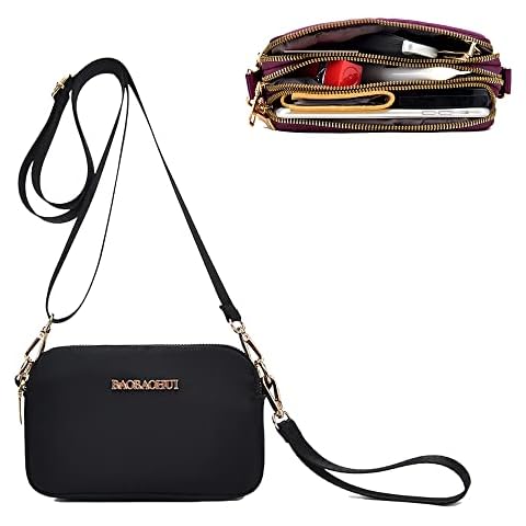 Vaytong 1 Piece Black Faux Leather Crossbody Strap Replacement Long for Small Phone Purse Mini Women Girls Thin Shoulder Bag, with Gold Color Metal