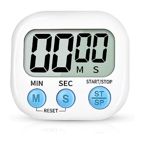 Kitchen Timer, Digital Timer for Cooking, Egg Timer, Cute Magnetic Desk  Timers for Classroom, Teacher, Toothbrush, Exercise, Oven, Baking,  Table,White 