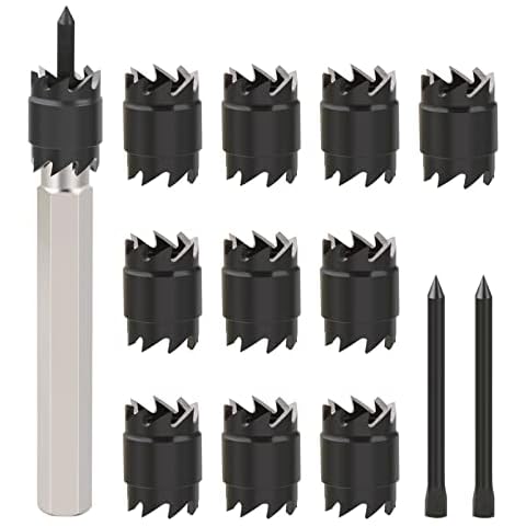 Vearter HSS Spiral Groove Double Flute Step Drill Bits, 3/16 - 1/2 Bits 6  Steps