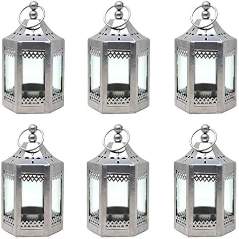 Richland Mini Tealight Lanterns Black Metal Set of 5