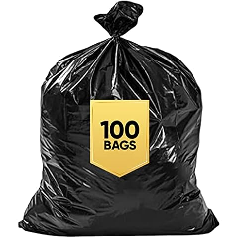 95 Gallon Trash Bags Clear (Huge 25 Count w/Ties) 96-100 Gallon Extra Large