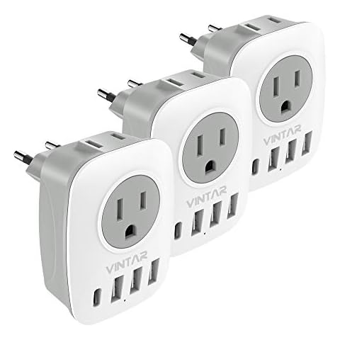 BN-LINK Multi Plug Outlet, USB Wall Charger with 6 Outlets, 3 USB Charging Ports(Total 3.4A) and Auto Sensor LED Night Light, Wall Plug Adapter for