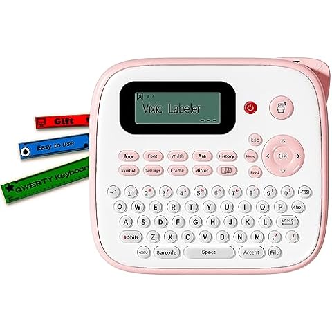 MarkDomain E1000 Label Maker, Qwerty Keyboard, One-Touch Keys, Portable, Orange