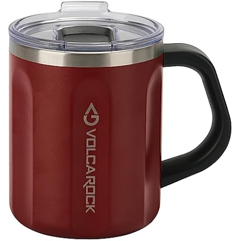 VOLCAROCK Coffee Mug with Handle and Lid, 16oz Spill Proof Cup