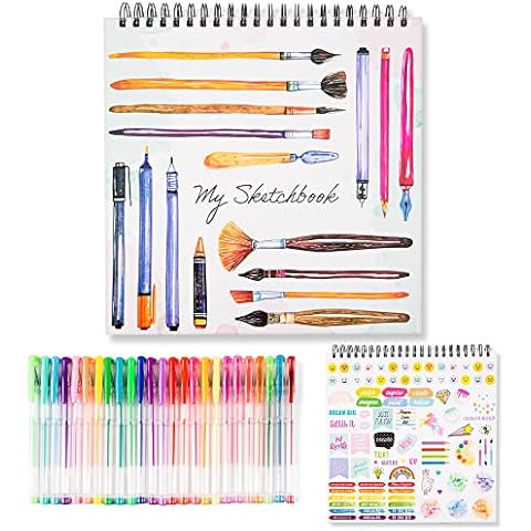 VOTUM votum art sets for kids with 12 washable markers, 2 pencils, sketch  pad, sharpener, stickers, rolling case, festival friends