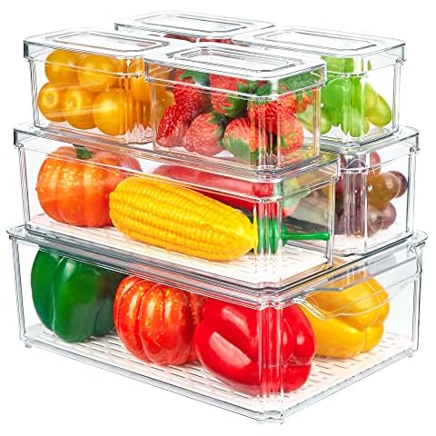  SILIVO Produce Saver Containers for Refrigerator (6