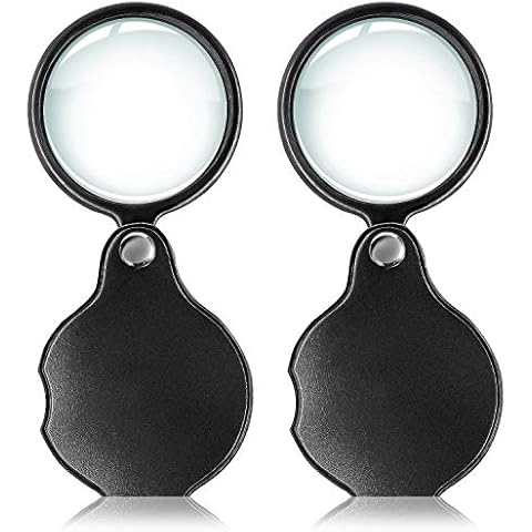 2 Pack 10X Magnifier Magnifying Glass for Kids Reading, Non-Slip Handheld Magnified  Glass, 75mm Large Magnifying Glasses for Close Work, Science and Hobby  Observation 