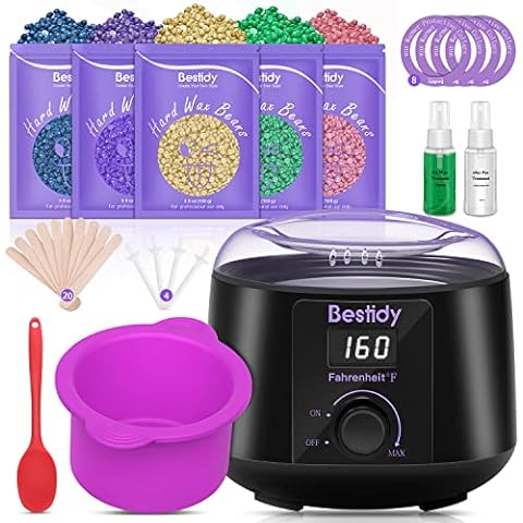 Wax Warmer, PURECLEAN Hair Removal Home Waxing Kit, Hard Wax Kit with 4  Formula Wax Beads for Body Women Men at Home Waxing