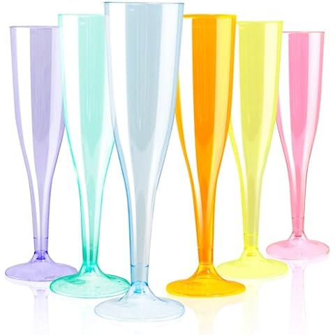 Oval Halo Plastic Champagne Flutes Set of 4 (4oz), Unbreakable Mimosa  Glasses Plastic Champagne Glasses, Acrylic Wedding Champagne Flutes