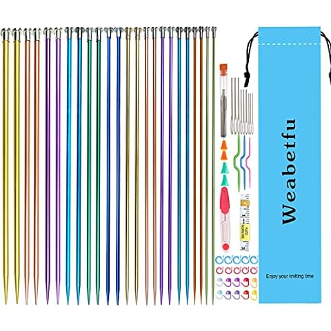  Weabetfu Aluminum Double Pointed Knitting Needles Colored Metal  Knitting Needle 7-inch(18cm) Length for Handmade DIY Knitting Yarn  Projects,US Size 7(4.5mm)