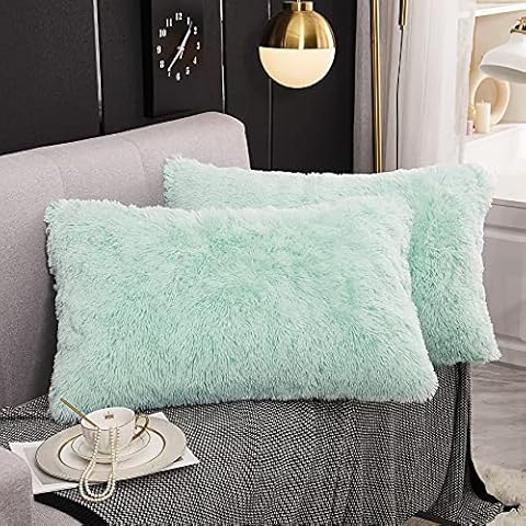 Faux Fur Pillow Cover Decorative Fluffy Throw Pillow Mongolian Luxury Fuzzy  Pill