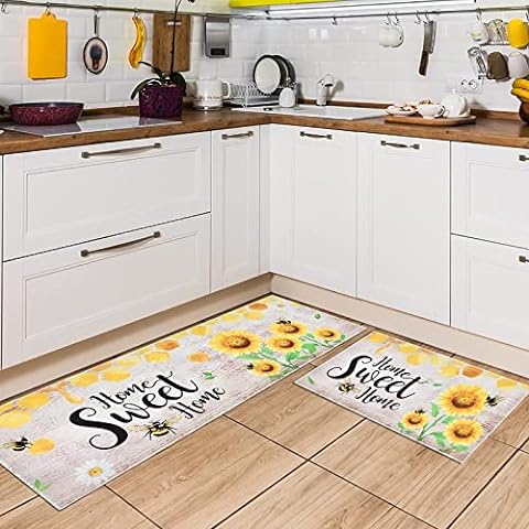 ASPMIZ Kitchen Mats Sets 2 Piece, Memory Foam Kitchen Rugs and