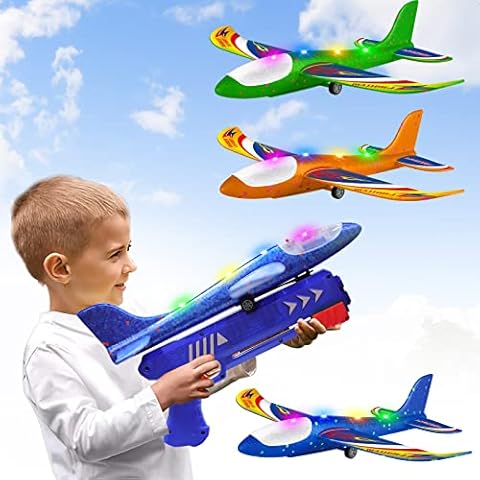  Fuwidvia 4 Pack Airplane Launcher Toys, 2 Flight Modes