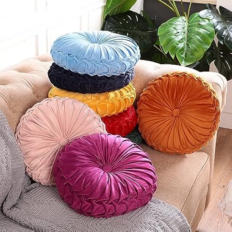 REDEARTH Velvet Floor Pillows-Premium Rayon Cotton Velvet Washable Plush Extra Soft Square Seat Cushion with Handle for Dining, Patio, Office, Outdoor