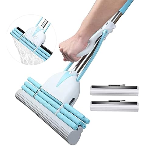 Eyliden Sponge Mop for Floor Cleaning with 2pcs Absorbent Sponge Hands