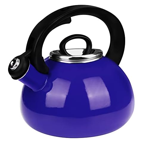 Mr. Coffee Quentin 1.5 Quart Tea Kettle with Fold Down Handle in Blue
