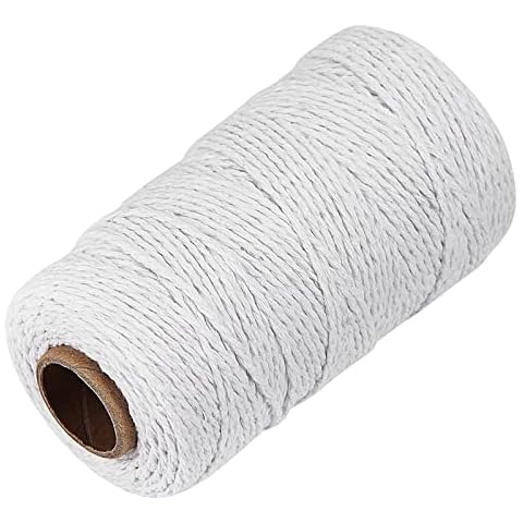 Cotton Bakers Twine,328 Feet 2MM Natural White Cotton String for Crafts,Gift  Wrapping String,Arts & Crafts,Home Decor,Gift Packaging 