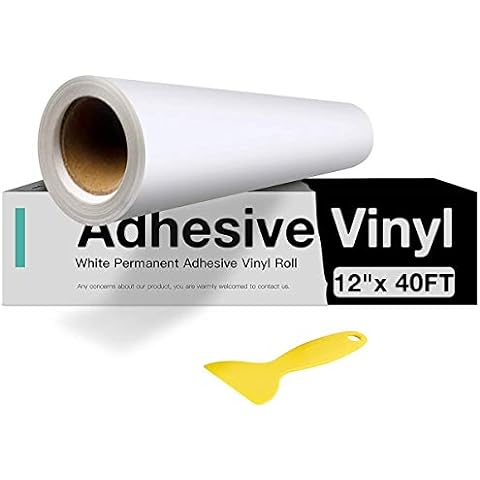 XSEINO Permanent Vinyl - 12 X 11FT Black Adhesive Vinyl Roll for