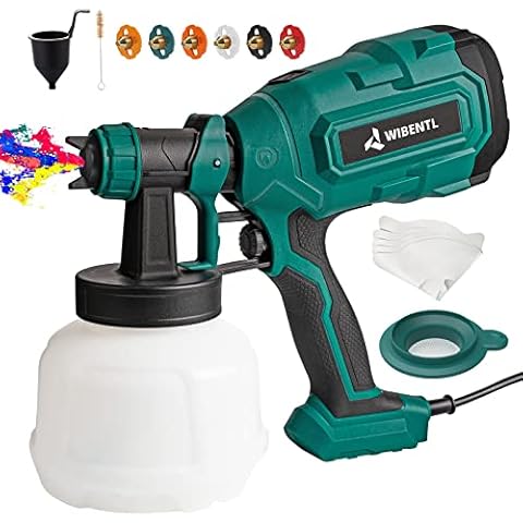 VONFORN Paint Sprayer, 700W HVLP Spray Gun with Cleaning & Blowing Joints, 4 Nozzles and 3 Patterns, Easy to Clean, for Furniture, Cabinets, Fence