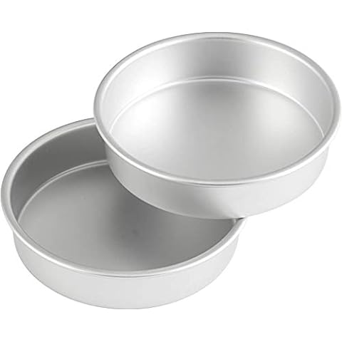 P&P CHEF 8 Inch Cake Pan Set, 3 Pcs Round Baking Pans Stainless Steel Layer  Birthday Wedding Cake Pans, Fit Oven/Pots/Pressure Cooker, Non Toxic 