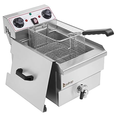 Commercial Deep Fryer, 12.7QT 5000W Professional Electric Countertop Deep  Fryer Dual Tank Stainless Steel for Restaurant, Temperature Control Deep