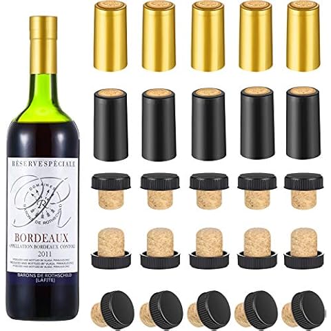 North Mountain Supply - W5CTCL-BKP 750ml Clear Glass Bordeaux Wine Bottle Flat-bottomed Screw-Top Finish - with 28mm Black Plastic Lids - Case of 12