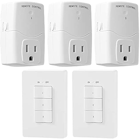 Skywin Wireless Outlet and Battery Free Kinetic Light Switch - Stick on  Wireless Light Switch for Lamps and Household appliances - Easy to Install  and