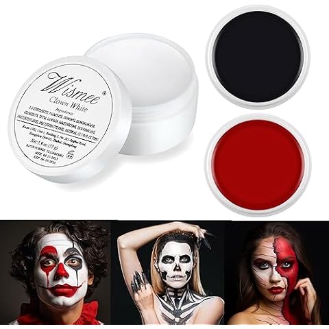 Wismee Clown White Face Body Paint, 68g/2.4oz Professional Water