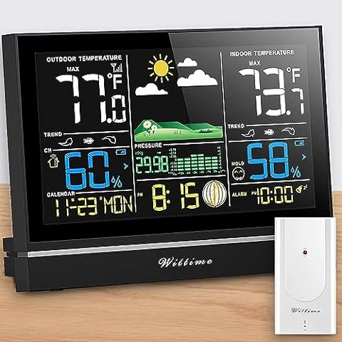Wittime 2079 Wireless Weather Station,Indoor Outdoor Thermometer, Digi