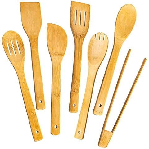 6 Wooden Spoons for Cooking - Natural & Healthy Nonstick Wooden Spatula and  Spoons - Premium Cooking Utensils Set - Super Strong and Durable Made of  Organic Eco Hardwood Beechwood. (6 Spoons) 