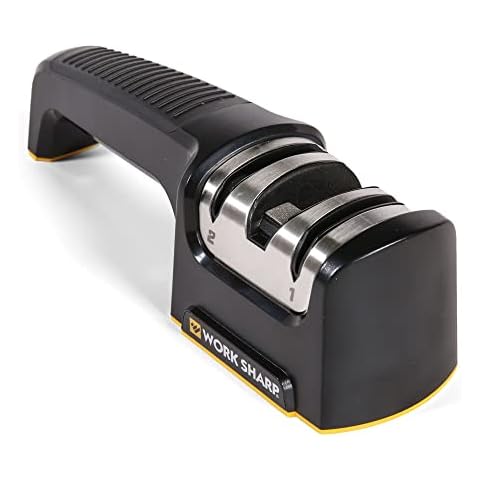4-in-1 longzon [4 STAGE] Knife Sharpener with A Pair of Cut-Resistant Glove, Original Premium Polish Blades, Best Kitchen Knife Sharpener Really Works