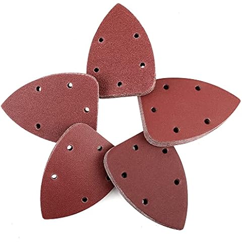 Detail Sander Sandpaper 30Pcs 5-Hole 40 Grit Aluminum Oxide Mouse Sanding  Pad Hook & Loop Mouse Detail Sander Pads for Wood Furniture, Extra Coarse