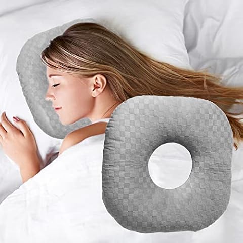 Soft Ear Piercing Pillow with Hole for Side Sleepers Relaxation Donut  Cushion