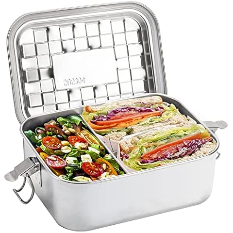 MANFAITH,Steel Lunch Box,Hot Lunch Box,Stainless Steel Bento Lunch