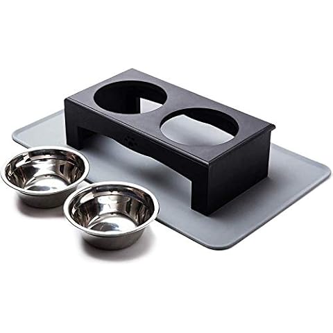 XKX Elevated Dog Bowls for Small Dogs and Cats, Stainless Steel Dog Food  and Water Bowls with Stand and Silicone Mat, Raised Dog Cat Feeder, Dog  Dishes, Pet Bowls for Puppies and