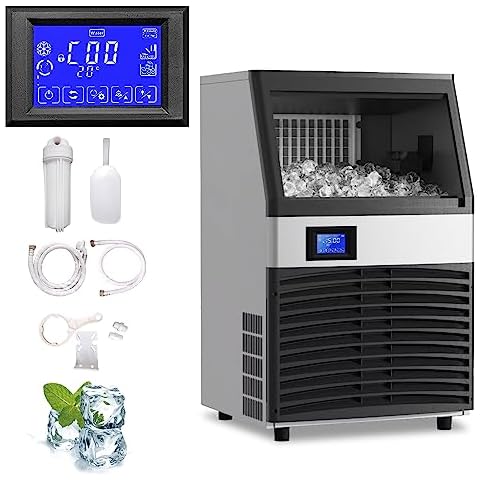 Zomagas Ice Maker, Commercial Ice Maker Machine 120-130LBS/24H