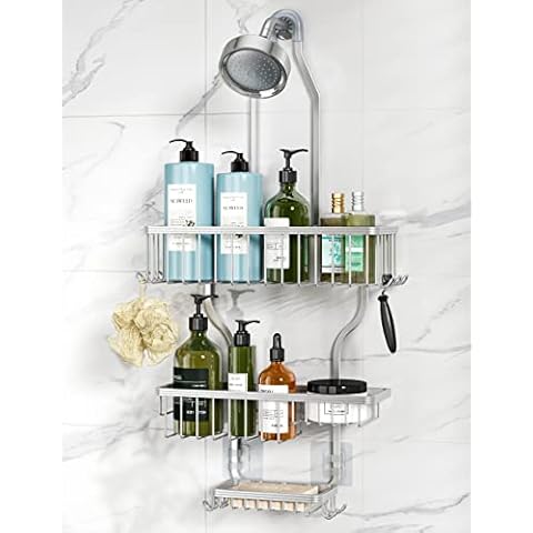 EUDELE Shower Caddy 5 Pack,Adhesive Shower Organizer for Bathroom  Storage&Home Decor&Kitchen,No Drilling,Large Capacity,Rustproof Stainless  Steel Bathroom Organizer,Shower Shelves for Inside Shower