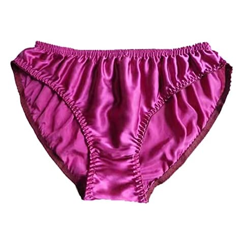 Yavorrs Women 100% Pure Mulberry Silk Panties Briefs Soft lacy Underwear (4  Pack)