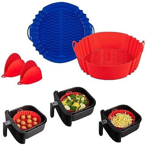 3 Pack Silicone Air Fryer Liners, Reusable Round Liners For 4-7 Qt Air  Fryers, Heat Resistant, Food Safe Oven Accessories With Easy Cleaning,  Replace