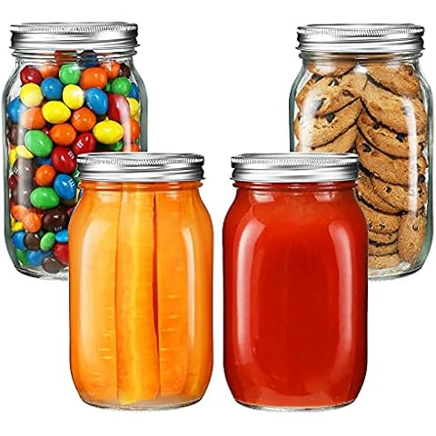 YEBODA 12 Pack 8 oz Mason Jars with Airtight Lids and Bands