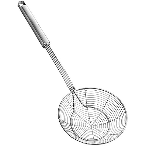 1pc Long Handled Large Bowl Cooking Strainer With Scratch Resistant, Heat  Resistant, Reusable, Skimming Spoon, Ideal For Frying Pasta, And Spider  Skimmer Strainer