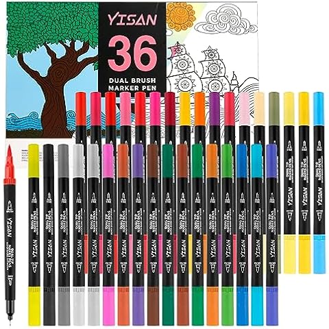YISAN Hand Lettering Pens,Calligraphy Pens,Brush Markers Set,Black,for  Beginners Writing, Art Drawings,70306