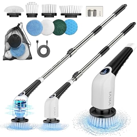 Keimi Electric Spin Scrubber Cordless Shower Cleaning Brush ANS-8051A -  Black