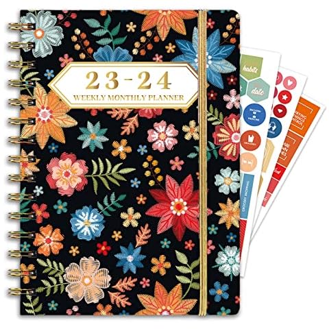Rileys 2024 Weekly Planner - Annual Weekly & Monthly Agenda Planner, Jan -  Dec 2024, Flexible Cover, Notes Pages, Twin-Wire Binding (8 x 6-Inches