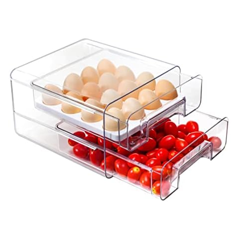 YouLike 1Pack Stackable Deepen Refrigerator Drawers Pull Out Bins