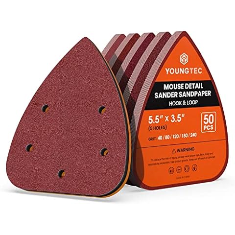 80 Grit Mouse Sander Sandpaper, 50Pcs Sanding Pads for 5.5