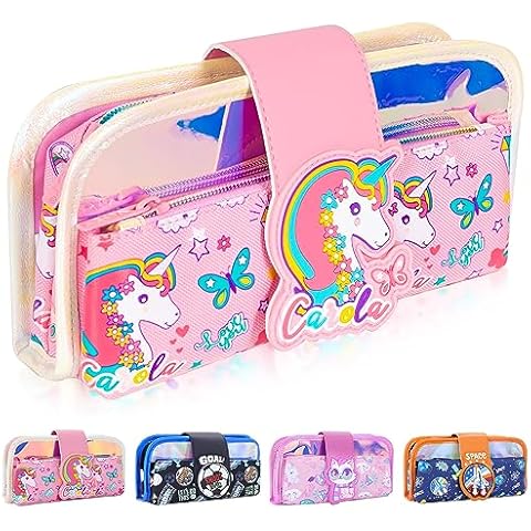 YOYTOO Standing Pencil Case Kit Includes Cute Silicone Unicorn Pen Holder,  Markers, Ruler and Eraser, Stationery Bag Organizer for School Students