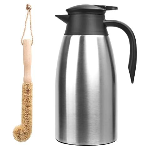 Bellemain Thermal Coffee Carafe, Stainless Steel, Insulated Server for Hot  and Cold Beverages - Coffee, Tea, Water, or Milk, 50 ounce/1.5 Liter -  Bellemain