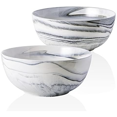 DOWAN White Ceramic Bowls with Lids, Serving Bowls with Lids, Food Storage  Container, 64/42/22/12 oz, Set of 4 